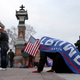 Supporters of President Donald Trump pray outside the U.S. Capitol January 06, 2021 in Washington, DC.